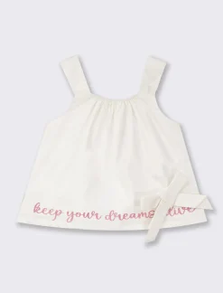 Piazza Italia Neonata<Top con fiocco e stampa brillantinata -