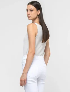 Donna Piazza Italia T-Shirt E Top<Top elastico con isnerti filo effetto metallizzato - Avorio