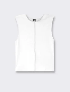 Donna Piazza Italia Donna|T-Shirt E Top<Top elastico slim basic smanicato girocollo - Avorio