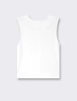 Donna Piazza Italia Donna|T-Shirt E Top<Top elastico slim basic smanicato girocollo - Avorio