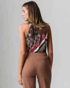 Donna Piazza Italia T-Shirt E Top<Top halter neck stampato girocollo con giromanica ampio -