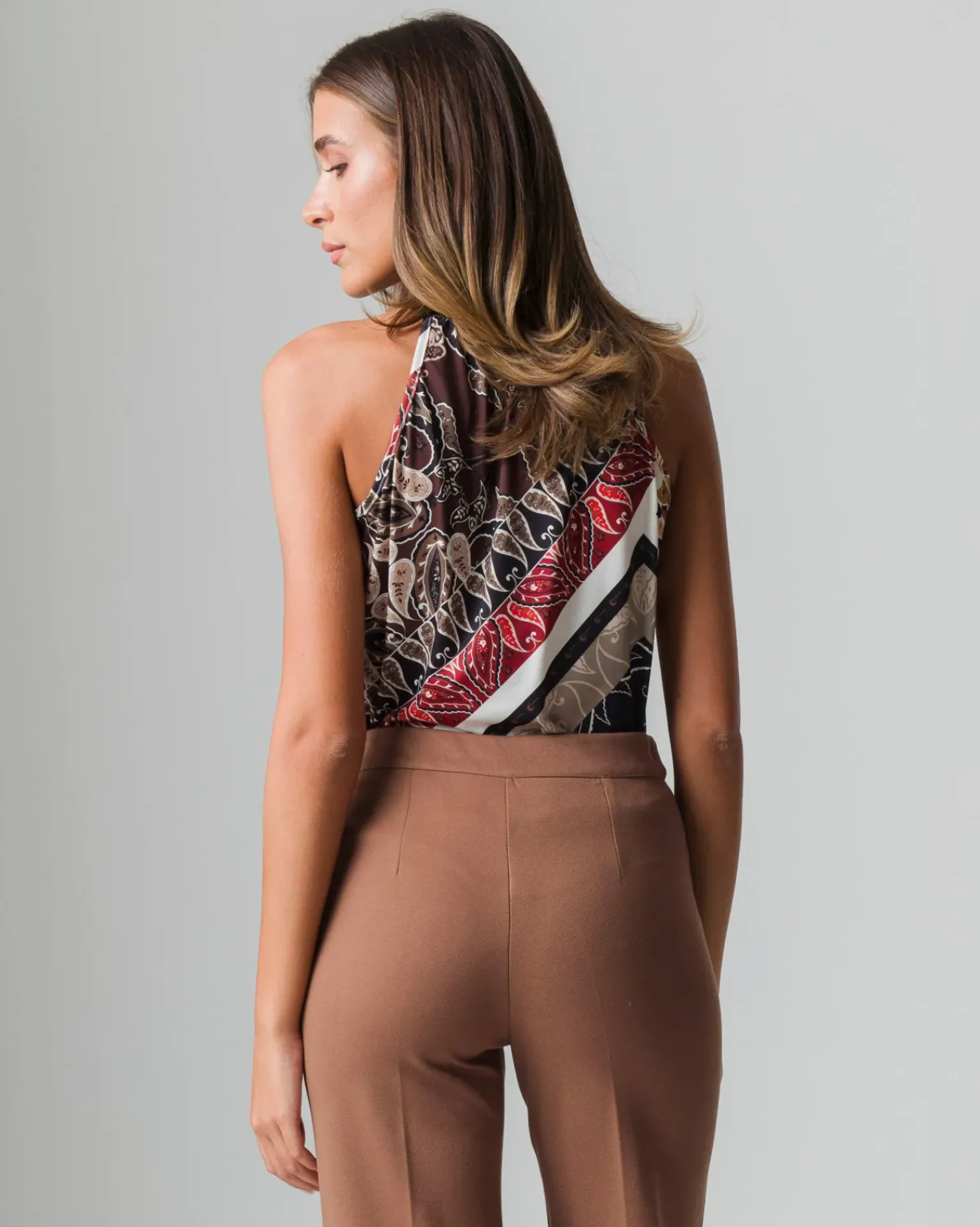 Donna Piazza Italia T-Shirt E Top<Top halter neck stampato girocollo con giromanica ampio -