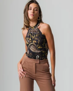 Donna Piazza Italia T-Shirt E Top<Top halter neck stampato da donna -