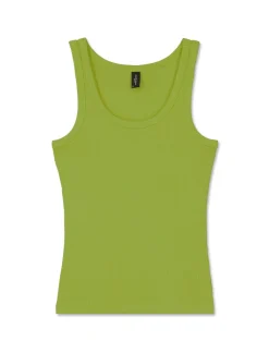 Donna Piazza Italia Donna|T-Shirt E Top<Top in cotone elastico, lavorazione a coste vestibilità slim - pistacchio