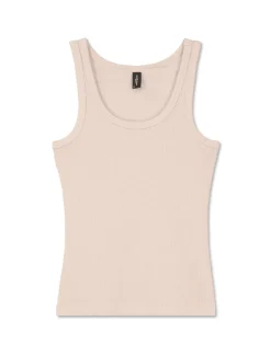 Donna Piazza Italia Donna|T-Shirt E Top<Top in cotone elastico, lavorazione a coste vestibilità slim - Sabbia