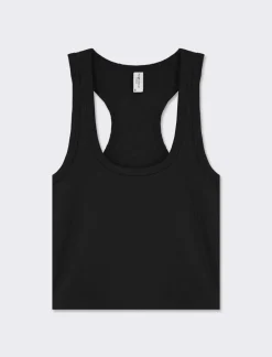 Donna Piazza Italia Donna<Top in rib vogatore crop e slim fit -