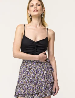 Donna Piazza Italia Donna|T-Shirt E Top<Top modello body con spalline regolabili ed arriccio sul davanti e abbottonatura inferiore -