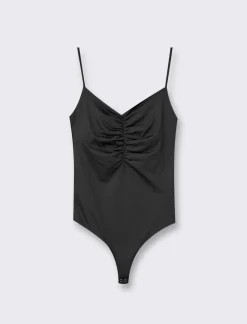 Donna Piazza Italia Donna|T-Shirt E Top<Top modello body con spalline regolabili ed arriccio sul davanti e abbottonatura inferiore -