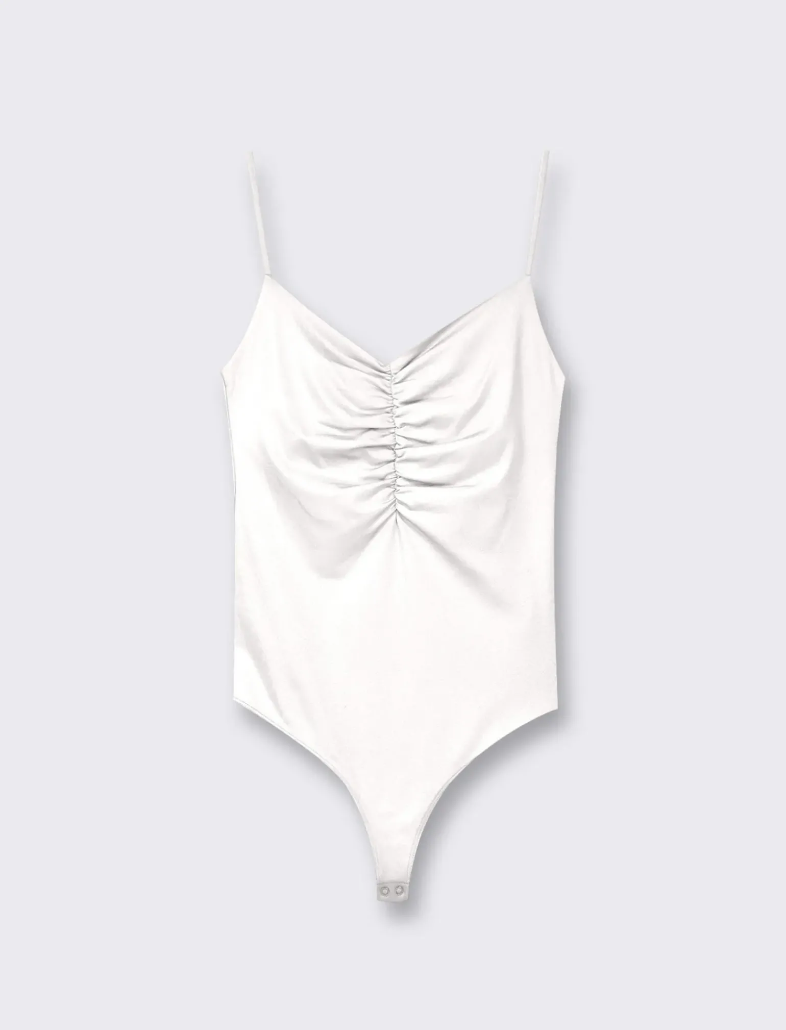 Donna Piazza Italia Donna|T-Shirt E Top<Top modello body con spalline regolabili ed arriccio sul davanti e abbottonatura inferiore - latte