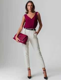 Donna Piazza Italia Donna|T-Shirt E Top<Top scollo a v morbido. vestibilità regular - Vinaccia