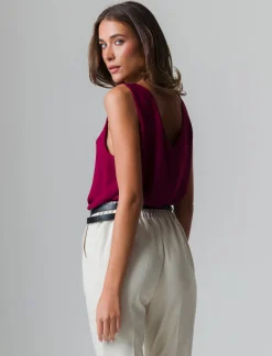 Donna Piazza Italia Donna|T-Shirt E Top<Top scollo a v morbido. vestibilità regular - Vinaccia