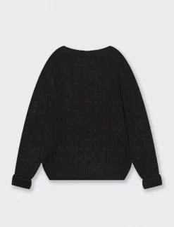 Bambino Piazza Italia Bambino|Maglieria<Tricot tinta unita con ricamo da bambino - Nero