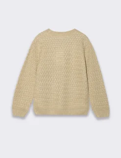 Bambino Piazza Italia Bambino|Maglieria<Tricot tinta unita modello girocollo da bambino con lavorazione a intrecci -