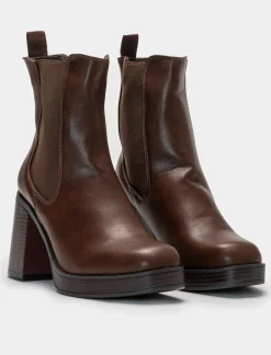 Donna Piazza Italia Donna|Tronchetti<Tronchetto con punta quadrata e fasce elastiche laterali -