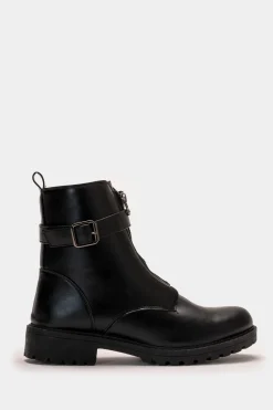 Donna Piazza Italia Tronchetti<Tronchetto con zip centrale con cinturno e fondo roccia -