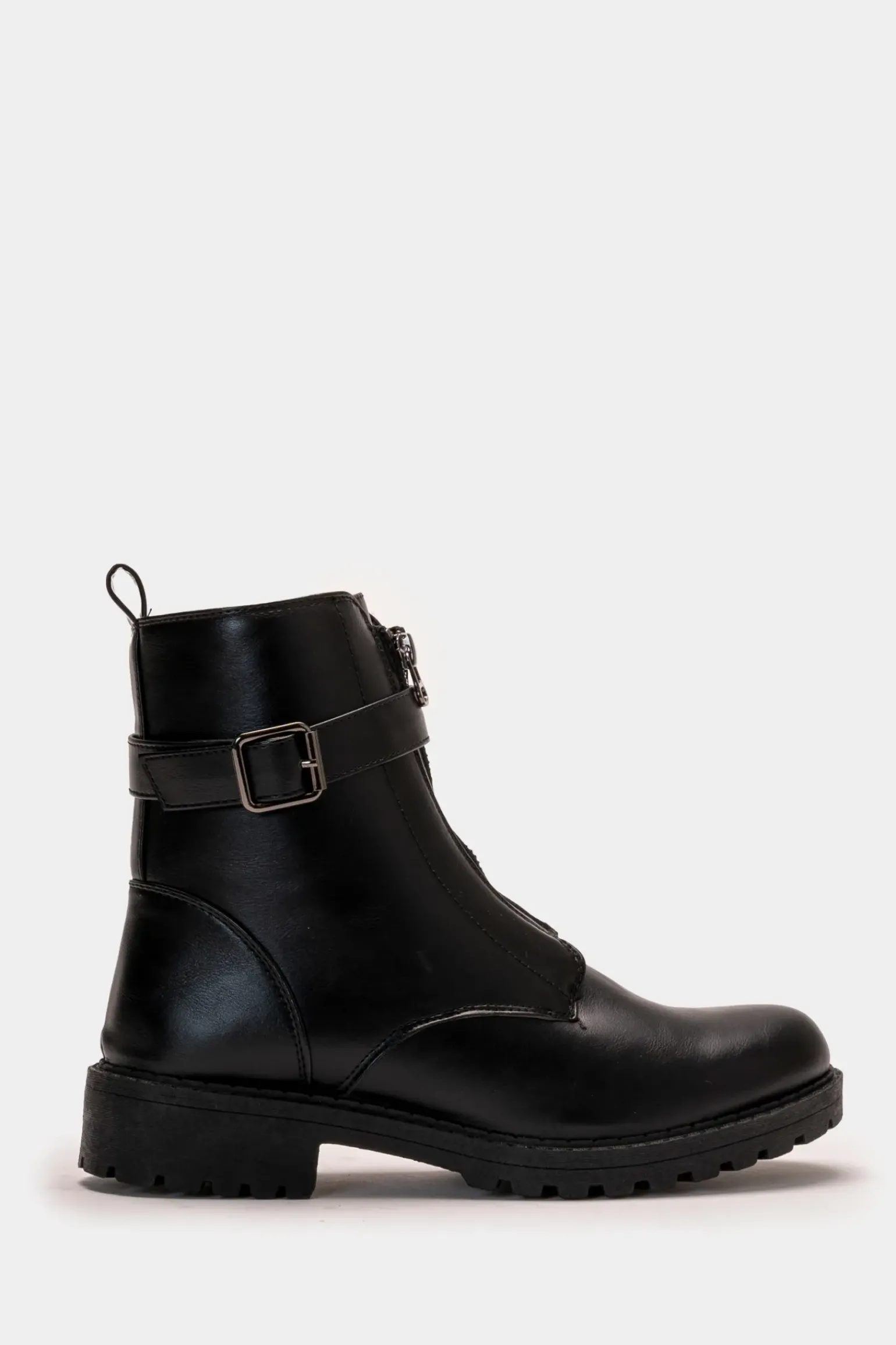 Donna Piazza Italia Tronchetti<Tronchetto con zip centrale con cinturno e fondo roccia -