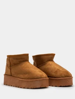 Donna Piazza Italia Tronchetti<Tronchetto da neve in tessuto sintetico con imbottitura calda - Cammello