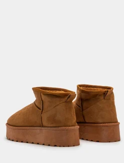 Piazza Italia Tronchetto da neve in tessuto sintetico con imbottitura calda - Cammello Beige Flash Sale