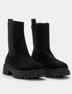 Donna Piazza Italia Tronchetti<Tronchetto in microfibra con fasce elastiche lateriali -