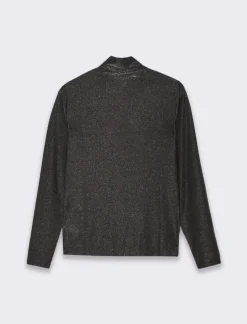 Donna Piazza Italia Donna|Maglieria<T-shirt a collo alto con filo effetto metallizzato vestibilità slim -