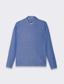 Donna Piazza Italia Donna|Maglieria<T-shirt a collo alto con filo effetto metallizzato vestibilità slim - Royal