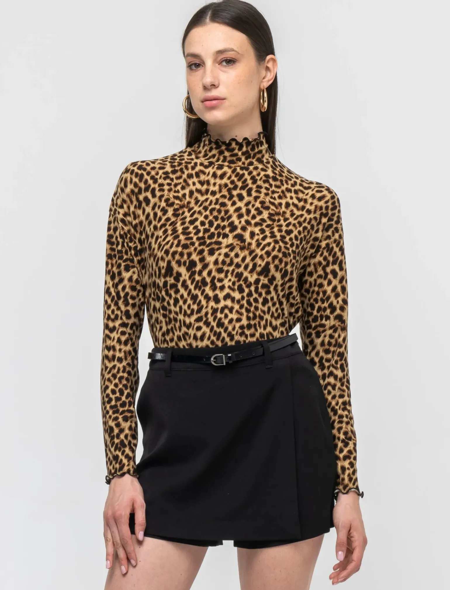 Donna Piazza Italia Donna|Maglieria<T-shirt a collo alto stampata a manica lunga - var 1