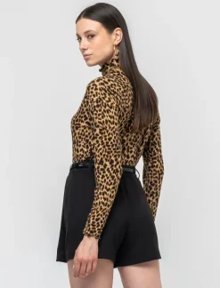 Donna Piazza Italia Donna|Maglieria<T-shirt a collo alto stampata a manica lunga - var 1