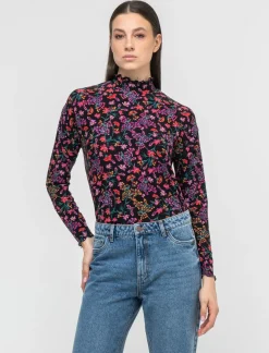 Donna Piazza Italia Donna|Maglieria<T-shirt a collo alto stampata a manica lunga - var 2