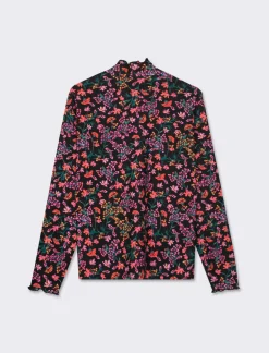 Donna Piazza Italia Donna|Maglieria<T-shirt a collo alto stampata a manica lunga - var 2