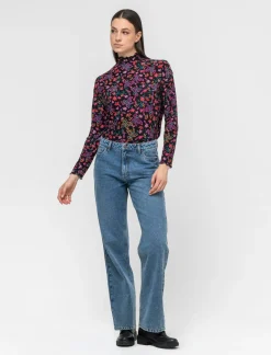 Donna Piazza Italia Donna|Maglieria<T-shirt a collo alto stampata a manica lunga - var 2