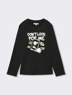 Bambino Piazza Italia Bambino|Maglieria<T-shirt a manica lunga in cotone con stampa davanti -