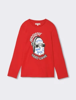 Bambino Piazza Italia Bambino|Maglieria<T-shirt a manica lunga in cotone con stampa davanti -