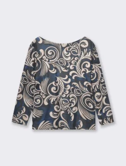 Donna Piazza Italia Donna|Maglieria<T-shirt a manica lunga stampata girocollo  - var 1