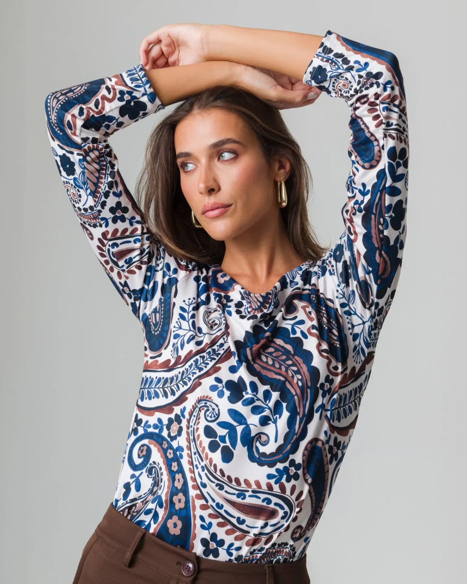 Donna Piazza Italia Donna|Maglieria<T-shirt a manica lunga stampata girocollo - var 2