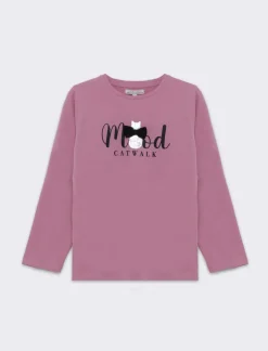 Piazza Italia Bambina|T-Shirt E Top<T-SHIRT BAMBINA MANICA LUNGA CON STAMPA - Rosa