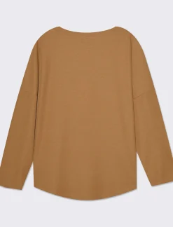 Donna Piazza Italia Donna|Maglieria<T-shirt basica manica lunga giro collo da donna - Cammello