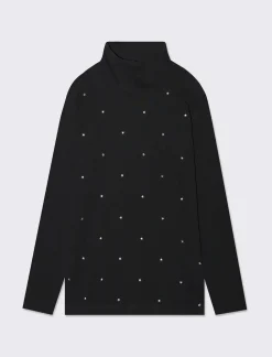 Piazza Italia Bambina|T-Shirt E Top<T-shirt collo alto in cotone elasticizzato con borchie adesive -