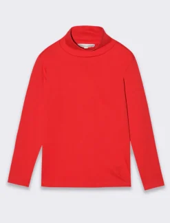 Piazza Italia T-Shirt E Top|T-Shirt E Top<T-shirt collo alto in tessuto interlock da bambina - Rosso