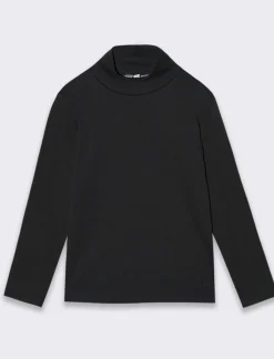 Piazza Italia T-Shirt E Top|T-Shirt E Top<T-shirt collo alto in tessuto interlock da bambina - Nero