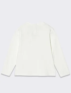 Piazza Italia Neonata<T-SHIRT CON APPLICAZIONE AL COLLO - panna