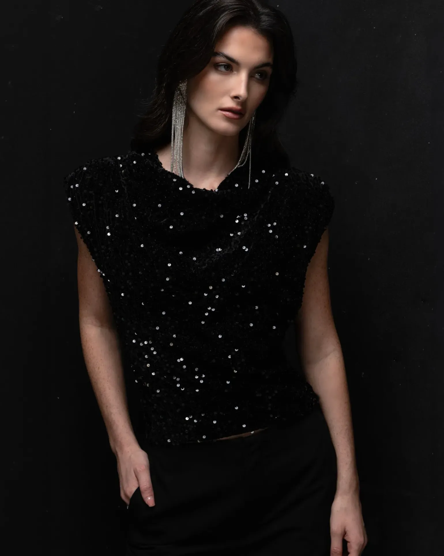 Donna Piazza Italia T-Shirt E Top<Tshirt con spalline in paillettes -