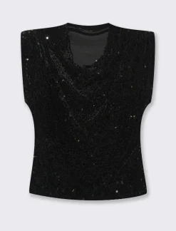 Donna Piazza Italia T-Shirt E Top<Tshirt con spalline in paillettes -