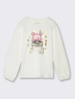 Piazza Italia Bambina|T-Shirt E Top<T-shirt con stampa a borchie da bambina - Bianco sporco