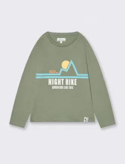 Bambino Piazza Italia Bambino|Maglieria<T-shirt con stampa frontale - Verde salvia