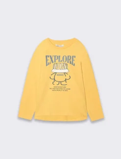 Bambino Piazza Italia Bambino|Maglieria<T-shirt con stampa frontale - Ocra