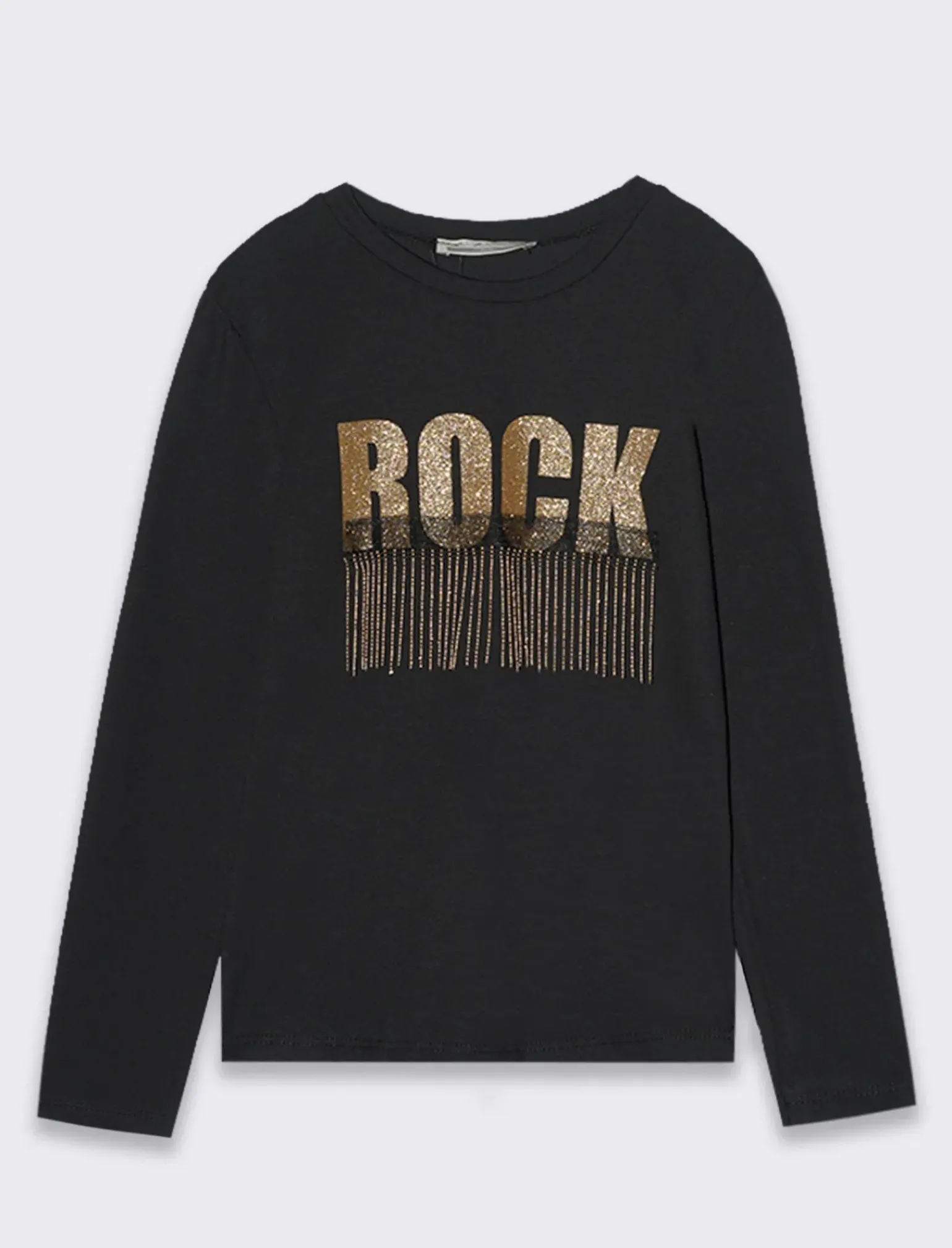 Piazza Italia Bambina|T-Shirt E Top<T-shirt con stampa glitter e applicazione - Nero