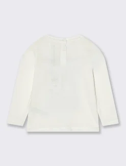 Piazza Italia Neonato|T-Shirt E Top<T-shirt con stampa in cotone garzato - Bianco sporco