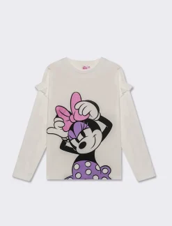 Piazza Italia Bambina|T-Shirt E Top<T-shirt con stampa minnie e rouches alle maniche - sporco