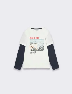 Bambino Piazza Italia Bambino|Maglieria<T-shirt doppia manica da bambino - sporco