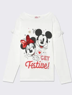 Piazza Italia Bambina|T-Shirt E Top<T-shirt girocollo con rouches Minnie da bambina - sporco